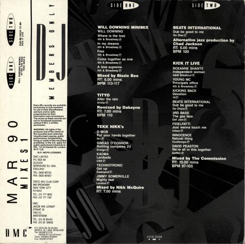 DMC March 90 Mixes 1 12" vinyl single (12 inch record / Maxi-single) UK DZ-12MA704111