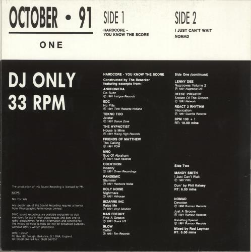 DMC October 91 One 12" vinyl single (12 inch record / Maxi-single) UK DZ-12OC704026