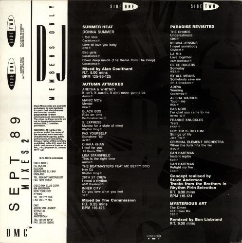 DMC September 89 Mixes 2 12" vinyl single (12 inch record / Maxi-single) UK DZ-12SE704116