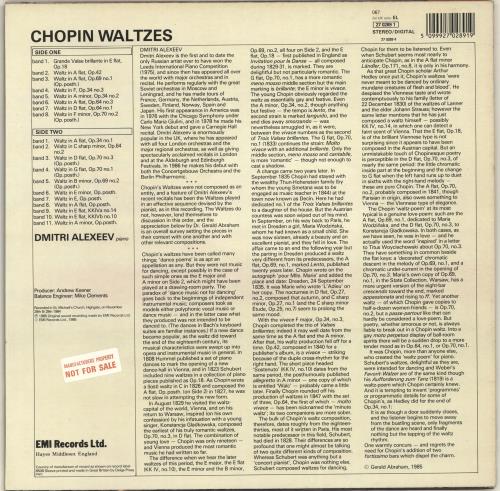 Dmitri Alexeev Chopin Waltzes vinyl LP album (LP record) UK H1JLPCH700645