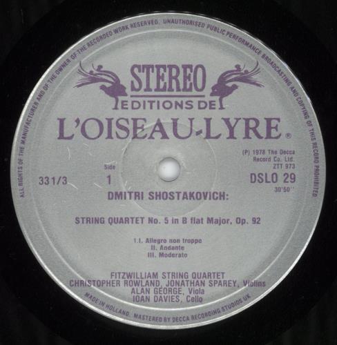 Dmitri Shostakovich Shostakovich: String Quartets Nos. 5 & 6 vinyl LP album (LP record) UK S4ILPSH880053