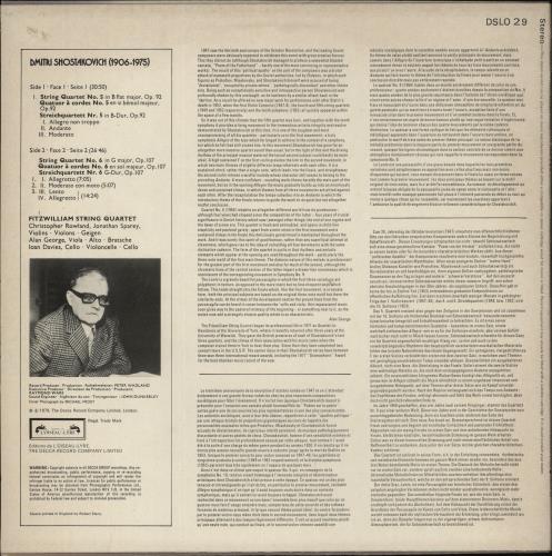Dmitri Shostakovich Shostakovich: String Quartets Nos. 5 & 6 vinyl LP album (LP record) UK S4ILPSH880053