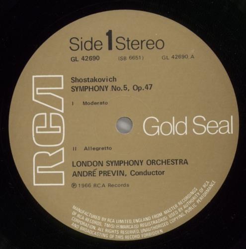 Dmitri Shostakovich Shostakovich: Symphony No. 5, Op. 47 vinyl LP album (LP record) UK S4ILPSH878244