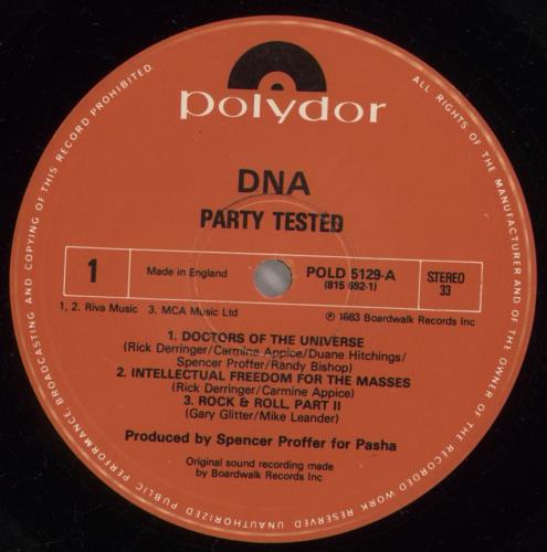 DNA (Rock) Party Tested vinyl LP album (LP record) UK IPQLPPA882709
