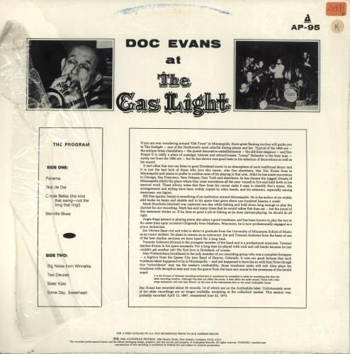 Doc Evans At The GasLight vinyl LP album (LP record) US Z-CLPAT726242