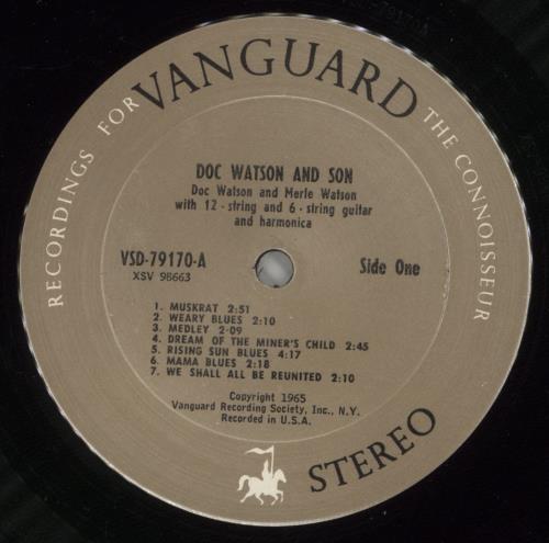 Doc Watson Doc Watson And Son vinyl LP album (LP record) US DOCLPDO713889