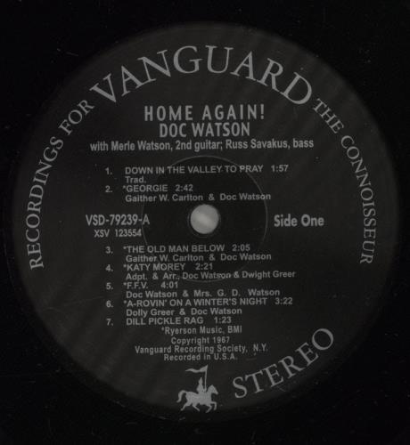 Doc Watson Home Again! - 180gm vinyl LP album (LP record) US DOCLPHO881171