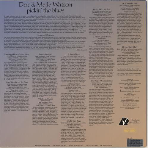 Doc Watson Pickin' The Blues - 180gm vinyl LP album (LP record) US DOCLPPI713128