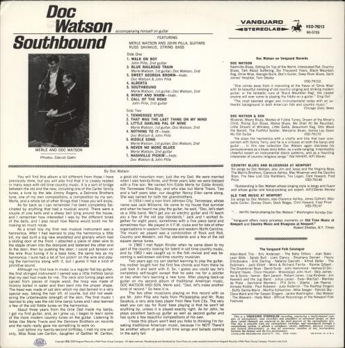 Doc Watson Southbound - 180g Vinyl vinyl LP album (LP record) US DOCLPSO880721