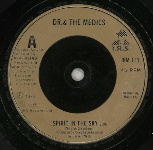 Doctor & The Medics Spirit In The Sky 7" vinyl single (7 inch record / 45) UK D&M07SP649263