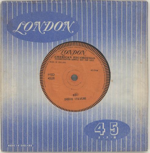 Dodie Stevens No - Demo 7" vinyl single (7 inch record / 45) UK EQ507NO698416