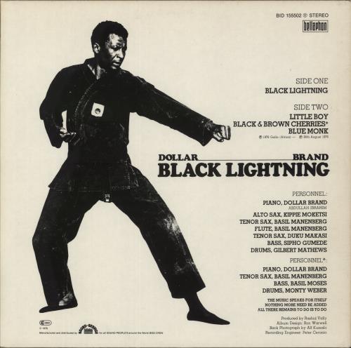 Dollar Brand Black Lightning vinyl LP album (LP record) German D~BLPBL871953
