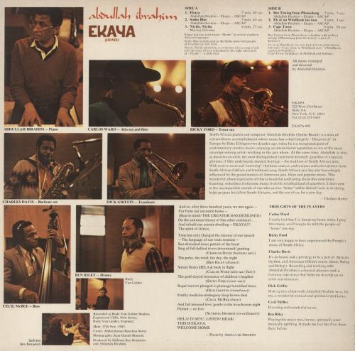 Dollar Brand Ekaya (Home) vinyl LP album (LP record) German D~BLPEK668561