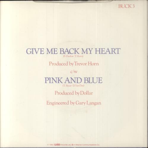 Dollar Give Me Back My Heart 7" vinyl single (7 inch record / 45) UK DLL07GI171925
