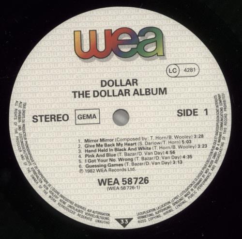 Dollar The Dollar Album - Shrink vinyl LP album (LP record) German DLLLPTH877061