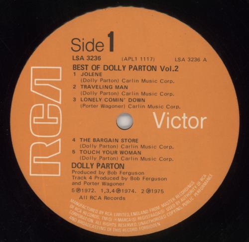 Dolly Parton Best Of Dolly Parton Vol. 2 vinyl LP album (LP record) UK PARLPBE457673