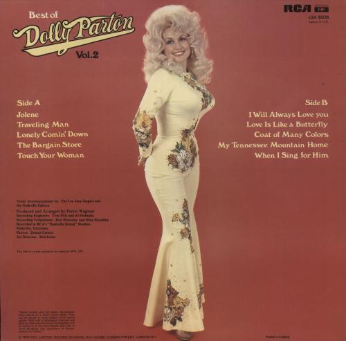 Dolly Parton Best Of Dolly Parton Vol. 2 vinyl LP album (LP record) UK PARLPBE457673