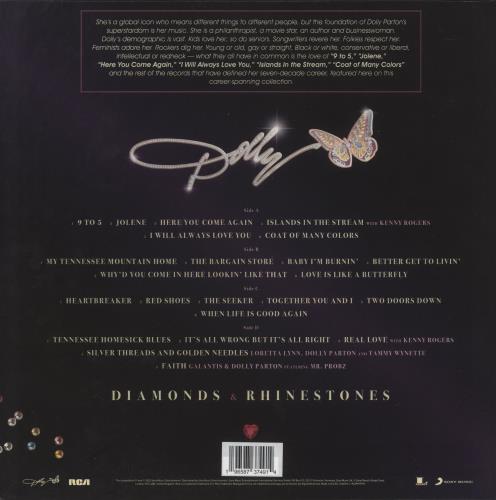 Dolly Parton Diamonds & Rhinestones - EX 2-LP vinyl record set (Double LP Album) UK PAR2LDI889068