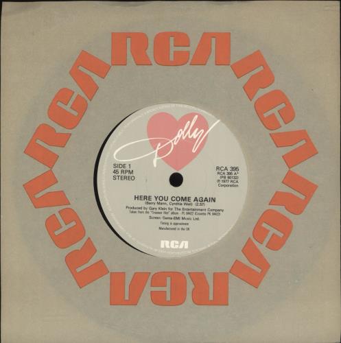 Dolly Parton Here You Come Again 7" vinyl single (7 inch record / 45) UK PAR07HE699987