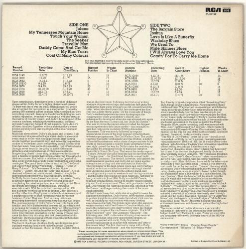 Dolly Parton The Hits Of Dolly Parton vinyl LP album (LP record) UK PARLPTH707630