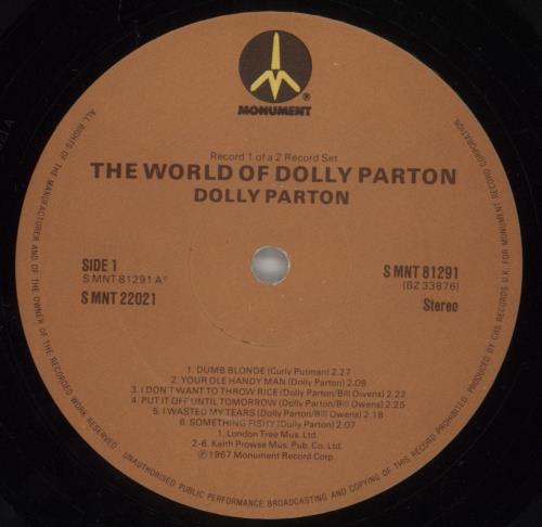 Dolly Parton The World Of Dolly Parton 2-LP vinyl record set (Double LP Album) UK PAR2LTH574243
