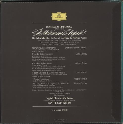 Domenico Cimarosa Cimarosa: Il Matrimonio Segreto = The Secret Marriage Vinyl Box Set UK ZZPVXCI880107