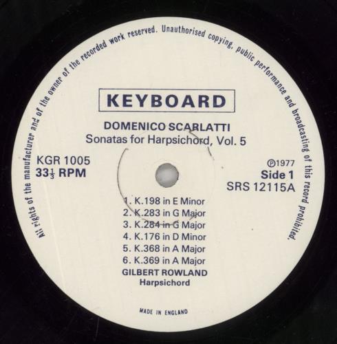 Domenico Scarlatti Scarlatti: Sonatas For Harpsichord, Vol. 5 vinyl LP album (LP record) UK D4ZLPSC861667