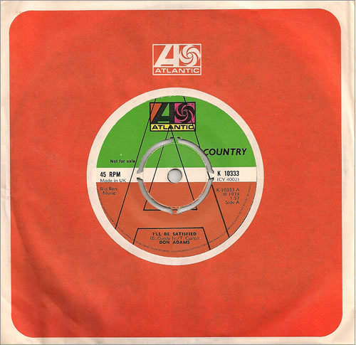 Don Adams I'll Be Satisfied 7" vinyl single (7 inch record / 45) UK D0M07IL486227