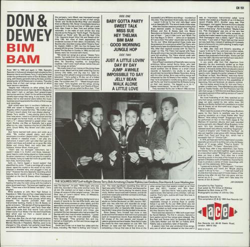 Don And Dewey Bim Bam vinyl LP album (LP record) UK D6ULPBI781377