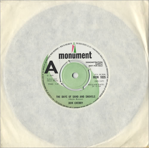 Don Cherry (Singer) The Days Of Sand And Shovels 7" vinyl single (7 inch record / 45) UK DNU07TH521076