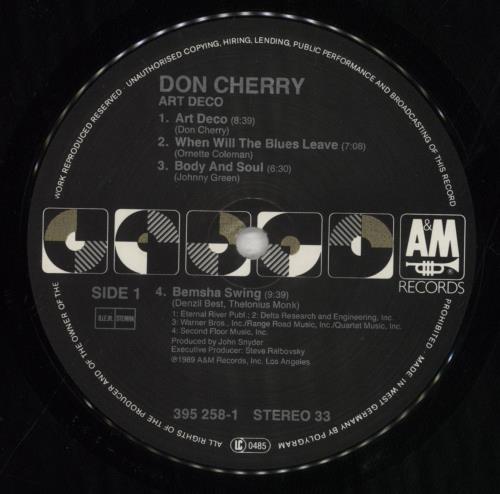 Don Cherry Art Deco vinyl LP album (LP record) German D48LPAR567508