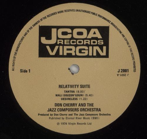 Don Cherry Relativity Suite vinyl LP album (LP record) UK D48LPRE319051