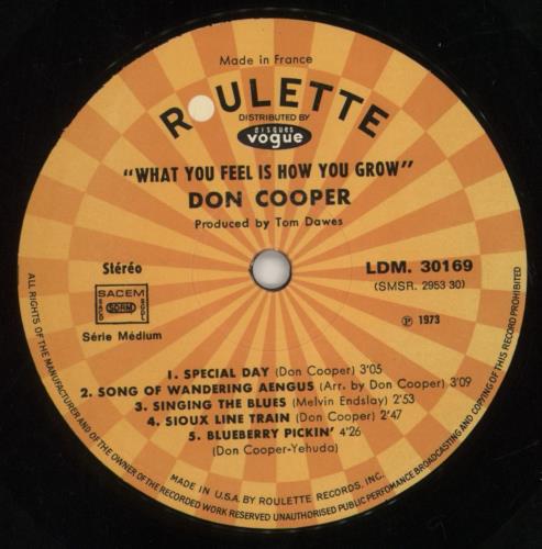 Don Cooper What You Feel Is How You Grow vinyl LP album (LP record) French 8P3LPWH851430