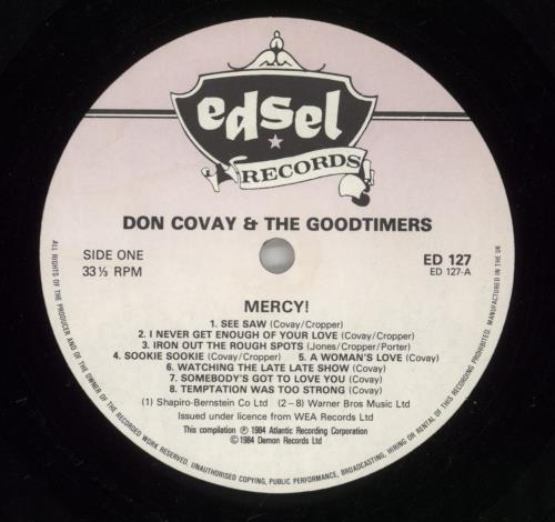 Don Covay Mercy vinyl LP album (LP record) UK DCVLPME696290