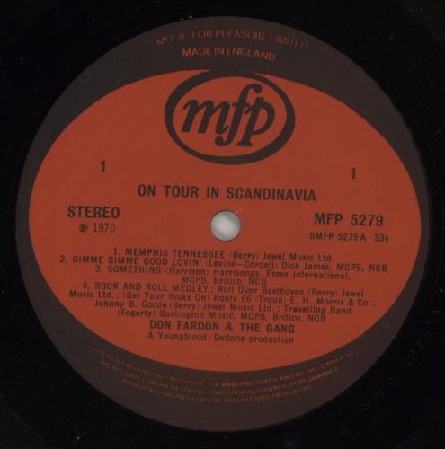 Don Fardon On Tour In Scandinavia vinyl LP album (LP record) UK DF1LPON683796