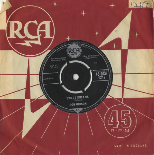 Don Gibson Sweet Dreams 7" vinyl single (7 inch record / 45) UK DGI07SW511667
