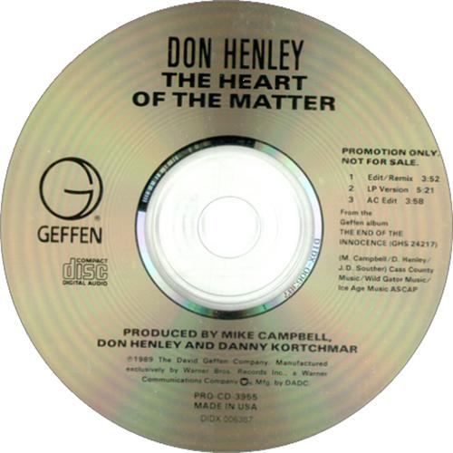 Don Henley The Heart Of The Matter CD single (CD5 / 5") US DHNC5TH172587
