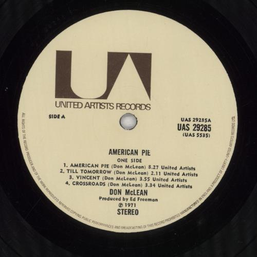 Don McLean American Pie vinyl LP album (LP record) UK DNMLPAM775469