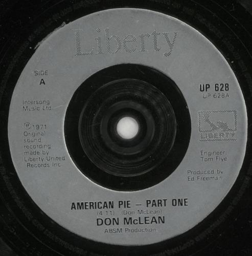 Don McLean American Pie 7" vinyl single (7 inch record / 45) UK DNM07AM869845
