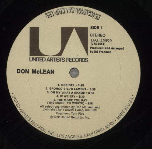 Don McLean Don McLean vinyl LP album (LP record) UK DNMLPDO382272