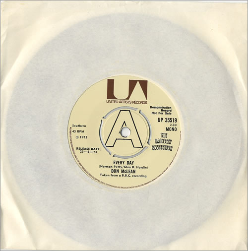Don McLean Every Day 7" vinyl single (7 inch record / 45) UK DNM07EV479683