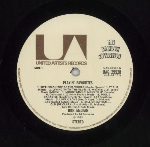 Don McLean Playin' Favorites vinyl LP album (LP record) US DNMLPPL230170