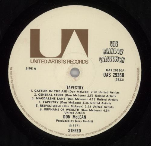 Don McLean Tapestry vinyl LP album (LP record) UK DNMLPTA504786