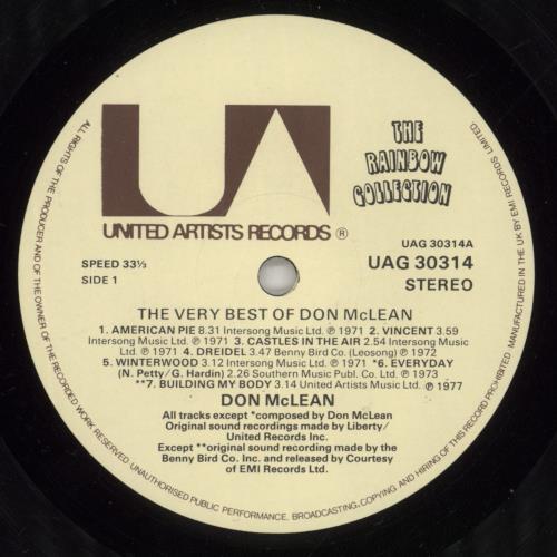 Don McLean The Very Best Of Don McLean vinyl LP album (LP record) UK DNMLPTH361892