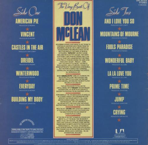 Don McLean The Very Best Of Don McLean vinyl LP album (LP record) UK DNMLPTH361892