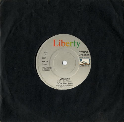 Don McLean Vincent - Solid Liberty labels 7" vinyl single (7 inch record / 45) UK DNM07VI555104