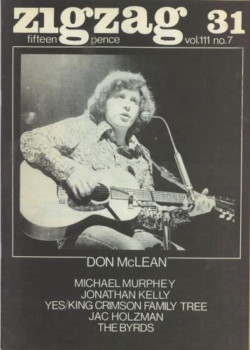 Don McLean Zig Zag Magazine No. 31 magazine UK DNMMAZI767703