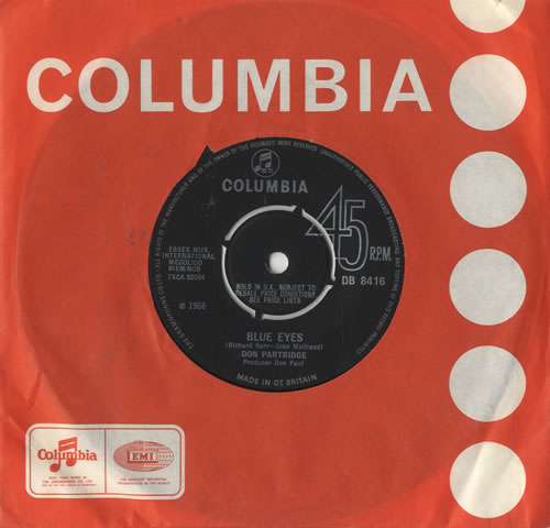Don Partridge Blue Eyes 7" vinyl single (7 inch record / 45) UK DPA07BL478044
