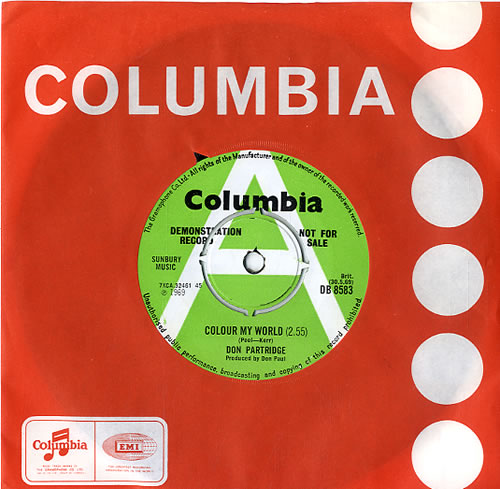 Don Partridge Colour My World - A Label 7" vinyl single (7 inch record / 45) UK DPA07CO588728