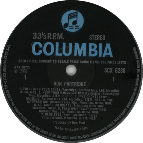 Don Partridge Don Partridge vinyl LP album (LP record) UK DPALPDO597164